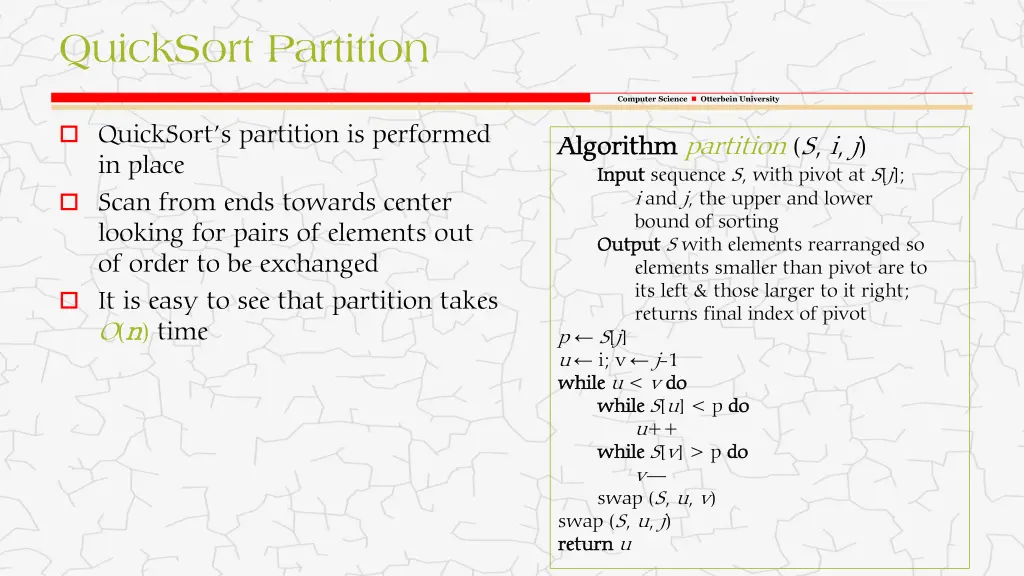 quicksort partition