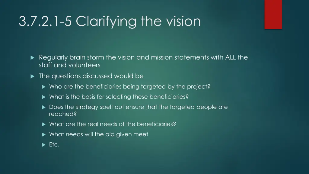 3 7 2 1 5 clarifying the vision