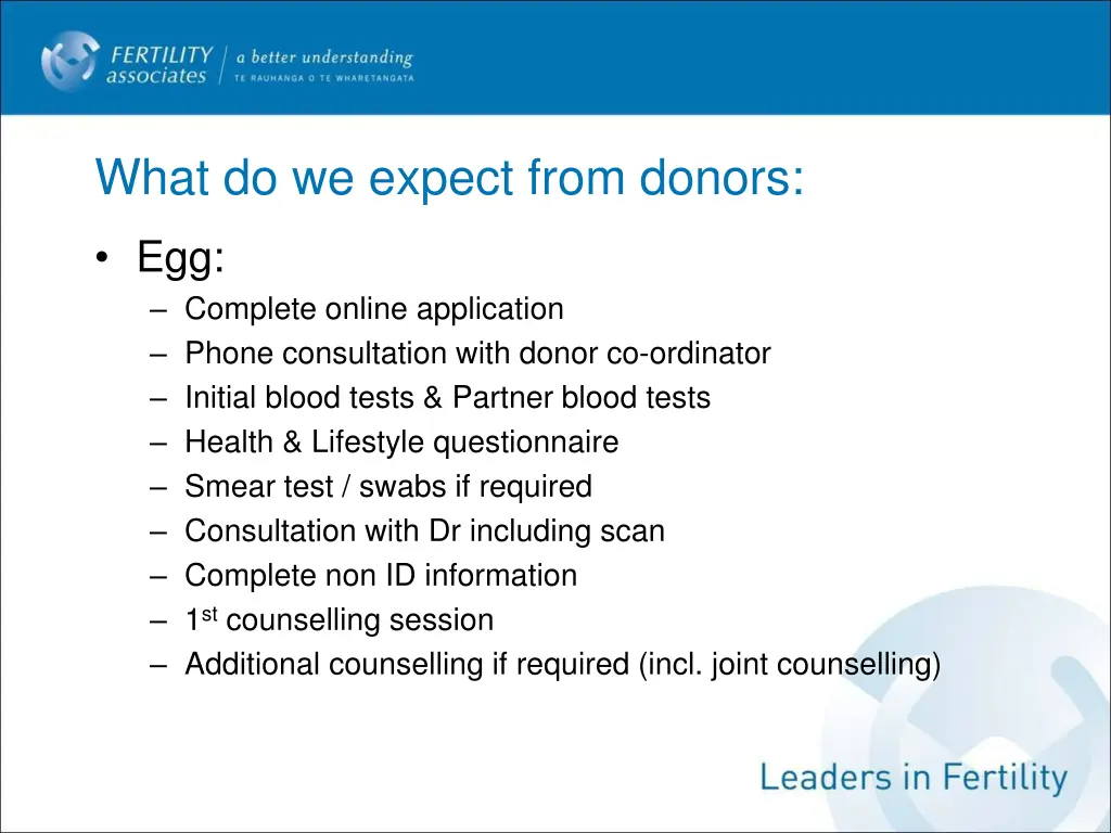 what do we expect from donors