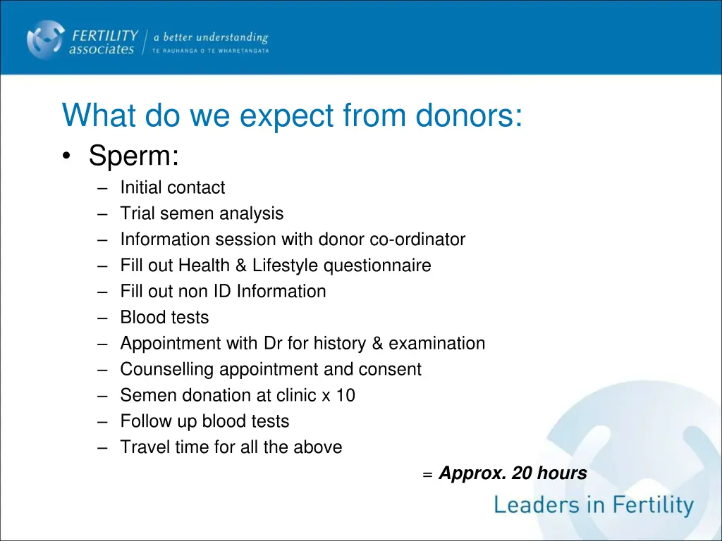 what do we expect from donors sperm initial