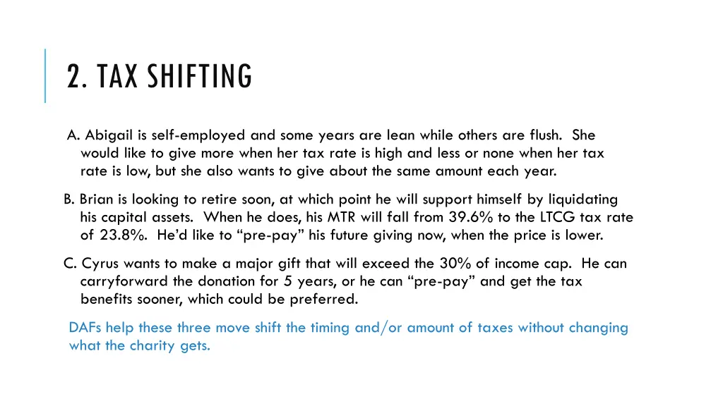 2 tax shifting