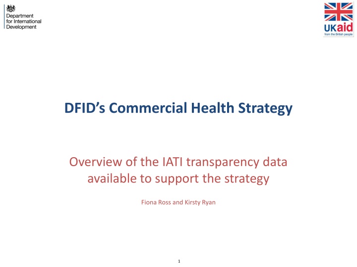 dfid s commercial health strategy