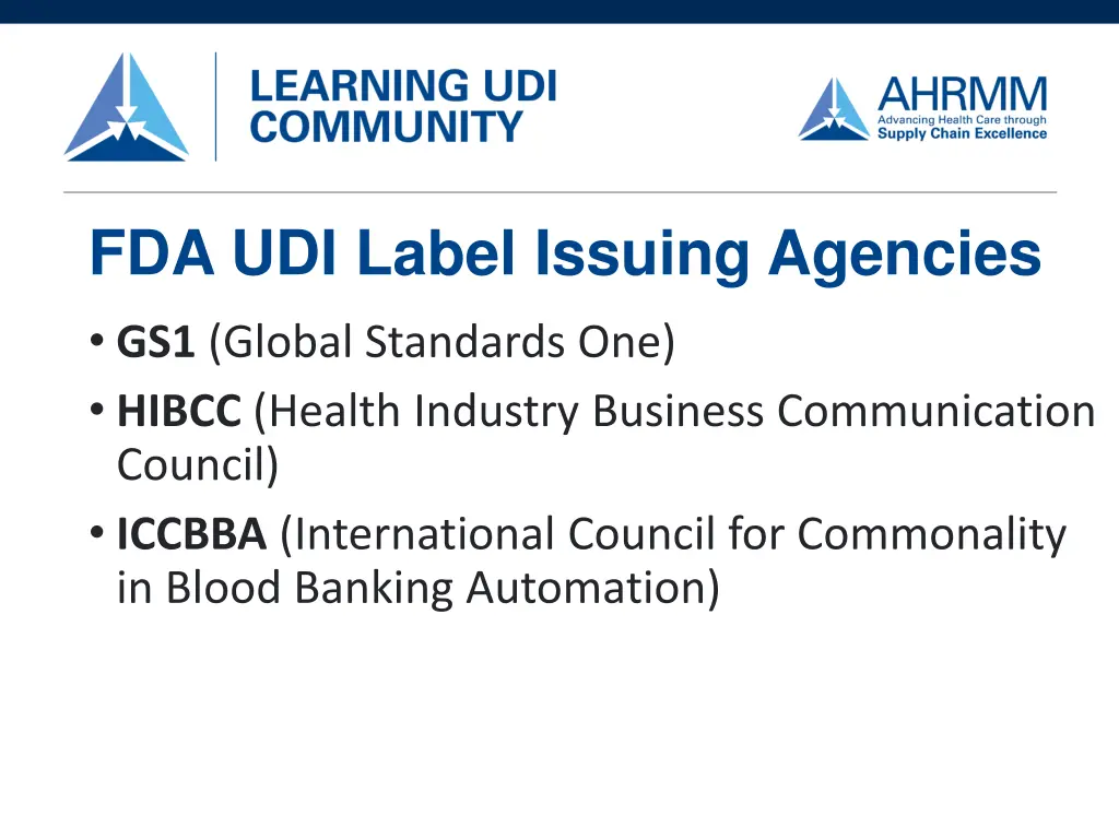 fda udi label issuing agencies gs1 global