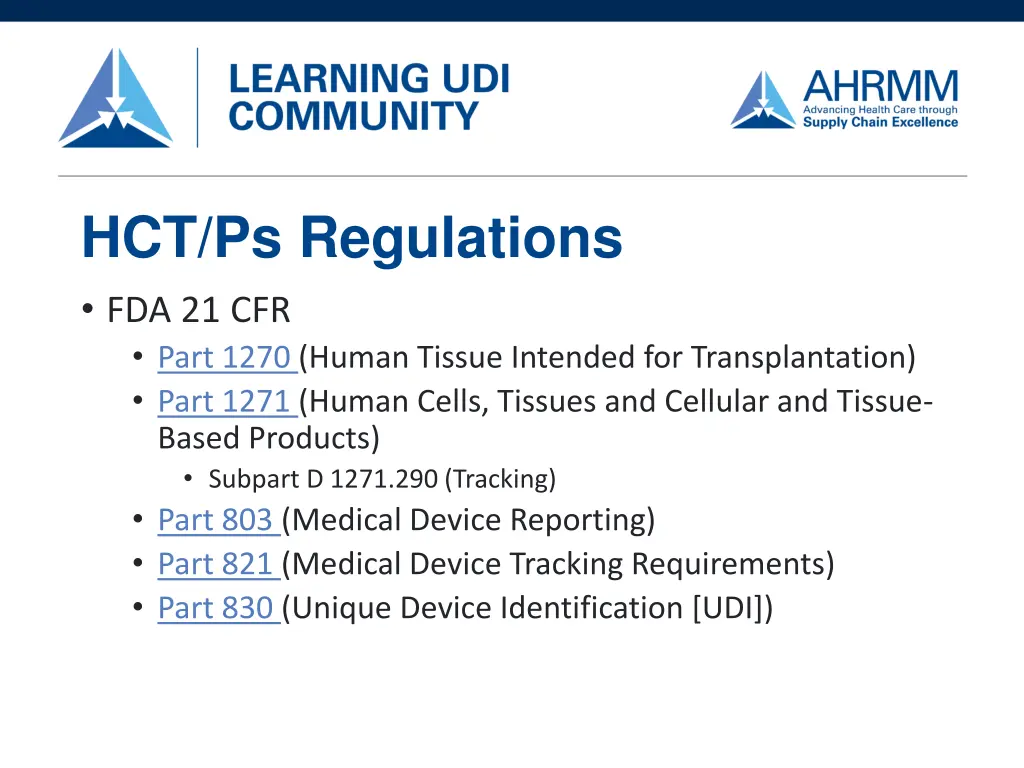 hct ps regulations fda 21 cfr part 1270 human