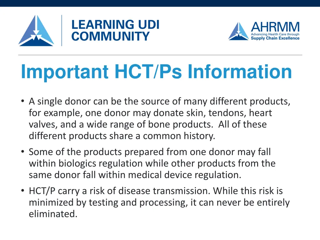 important hct ps information