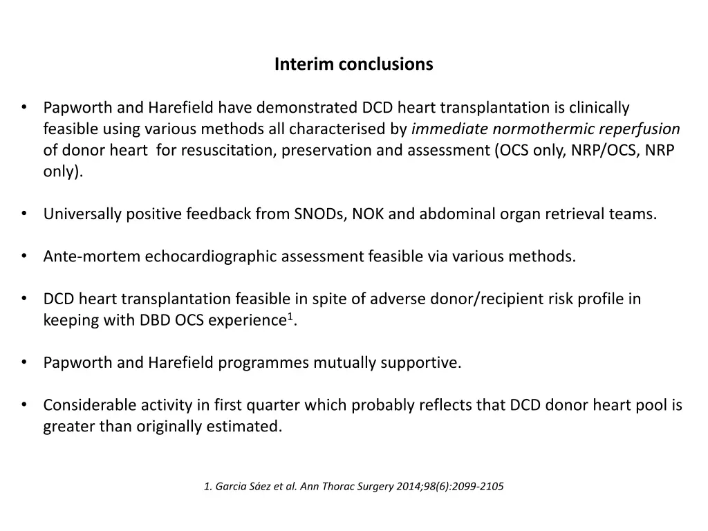 interim conclusions