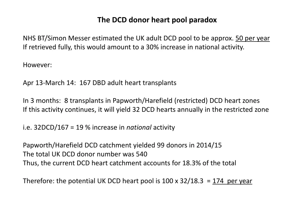 the dcd donor heart pool paradox