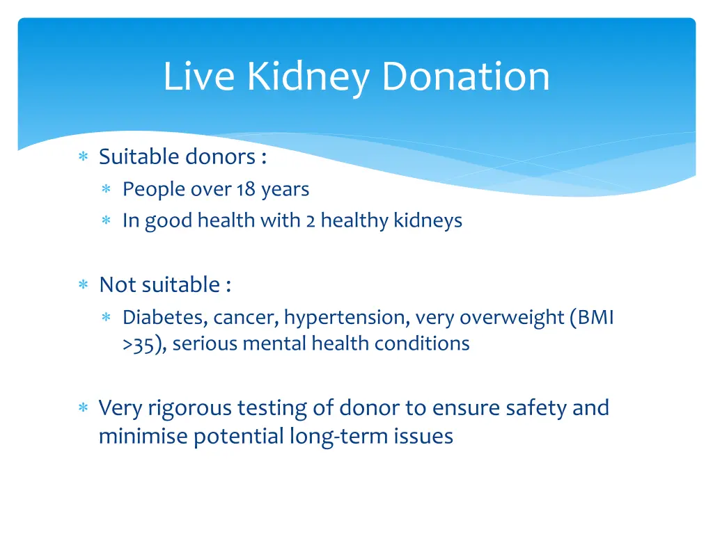 live kidney donation