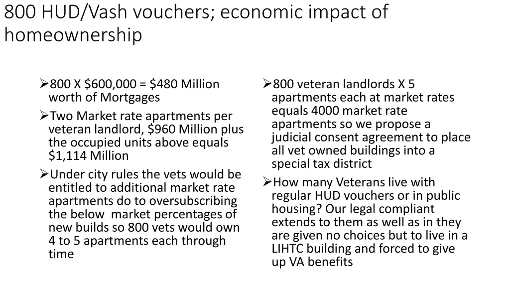 800 hud vash vouchers economic impact