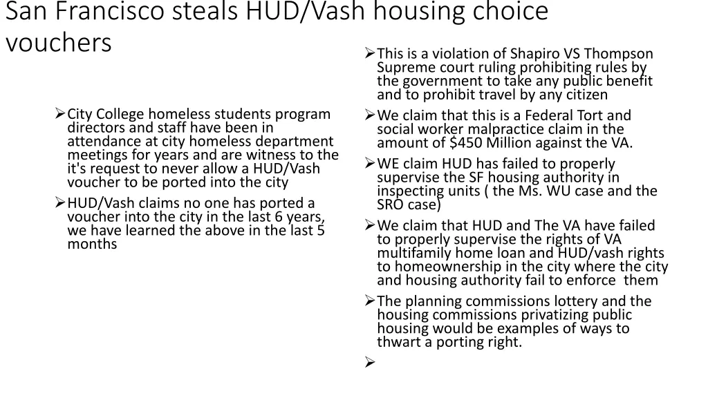 san francisco steals hud vash housing choice