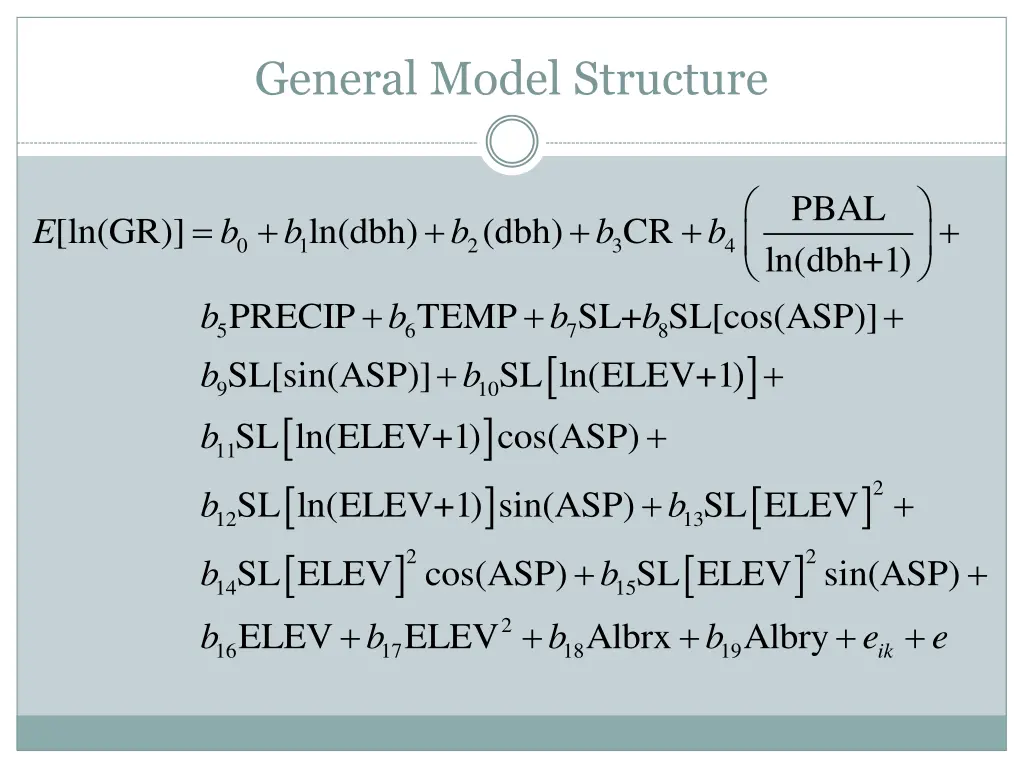 general model structure