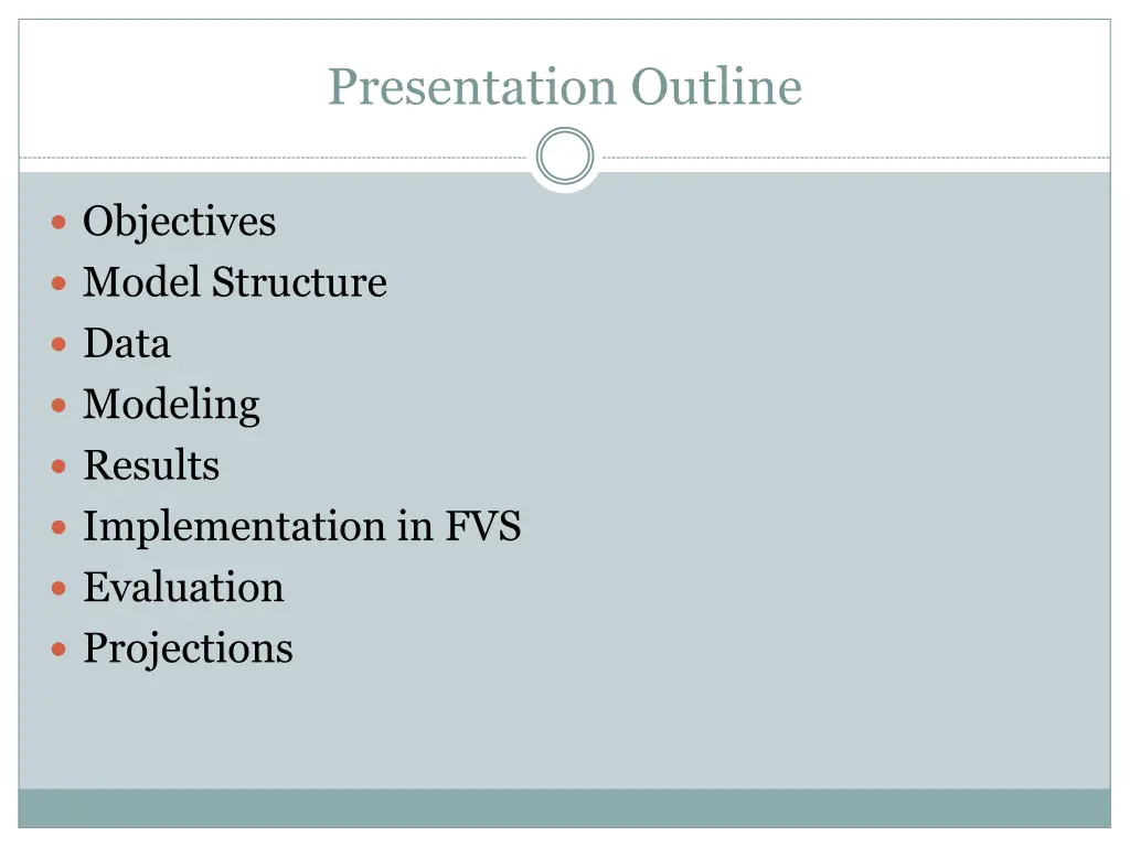 presentation outline