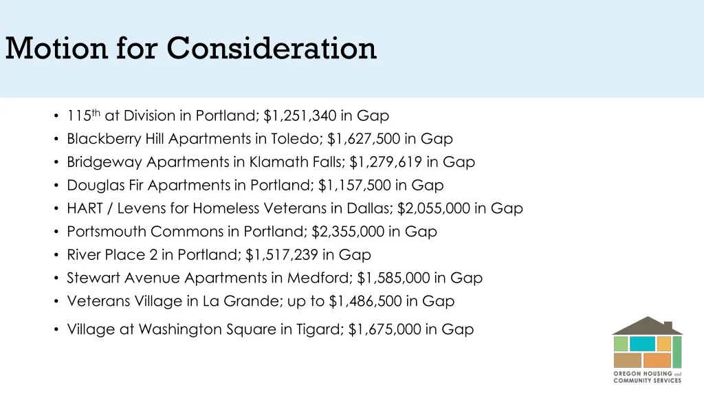 motion for consideration