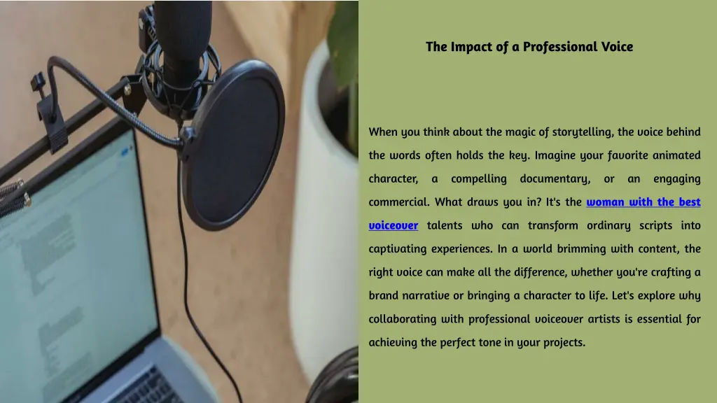 the impact of a professional voice