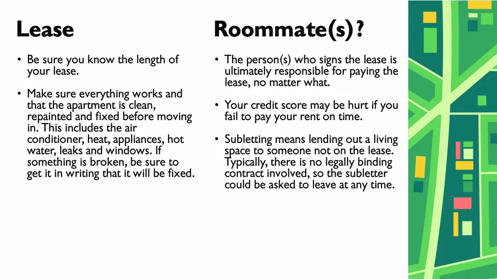 lease roommate s