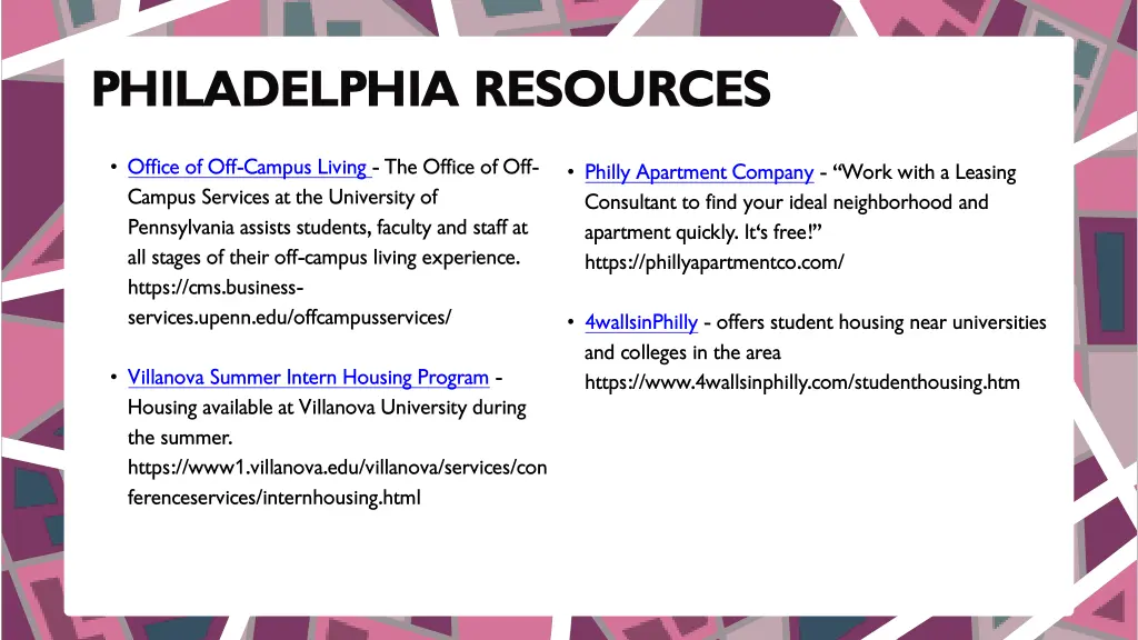 philadelphia resources