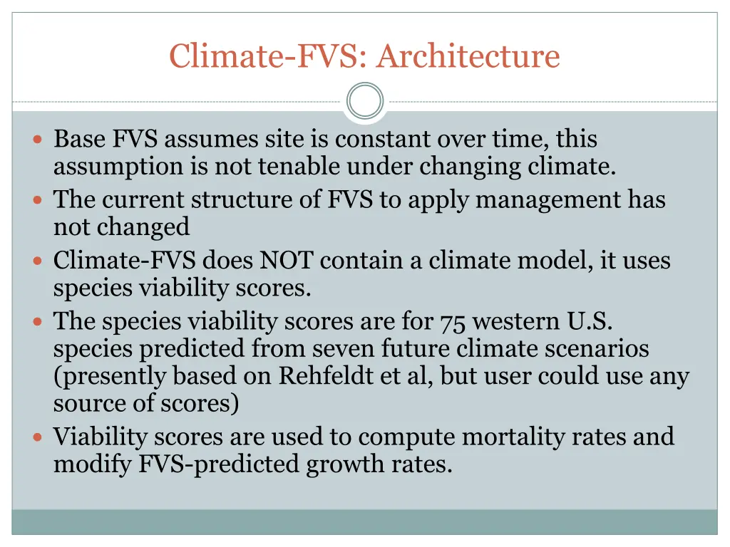 climate fvs architecture