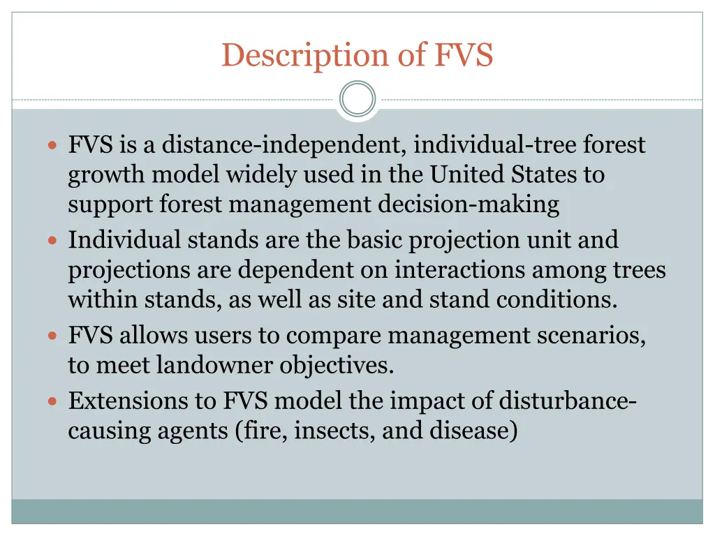 description of fvs