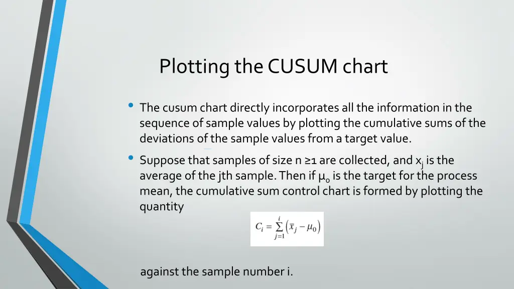 plotting the cusum chart