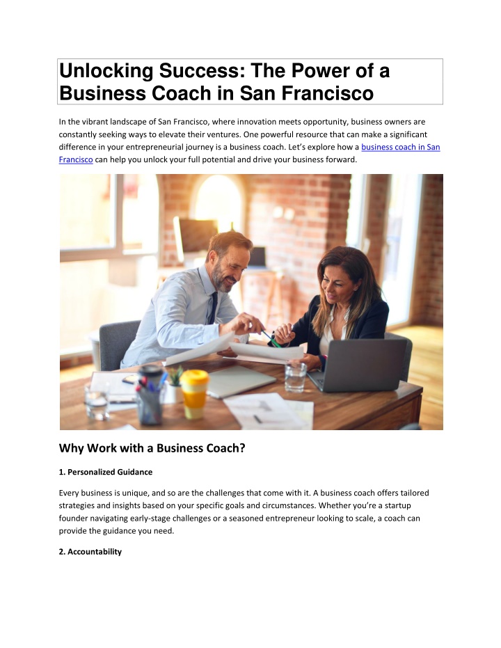 unlocking success the power of a business coach