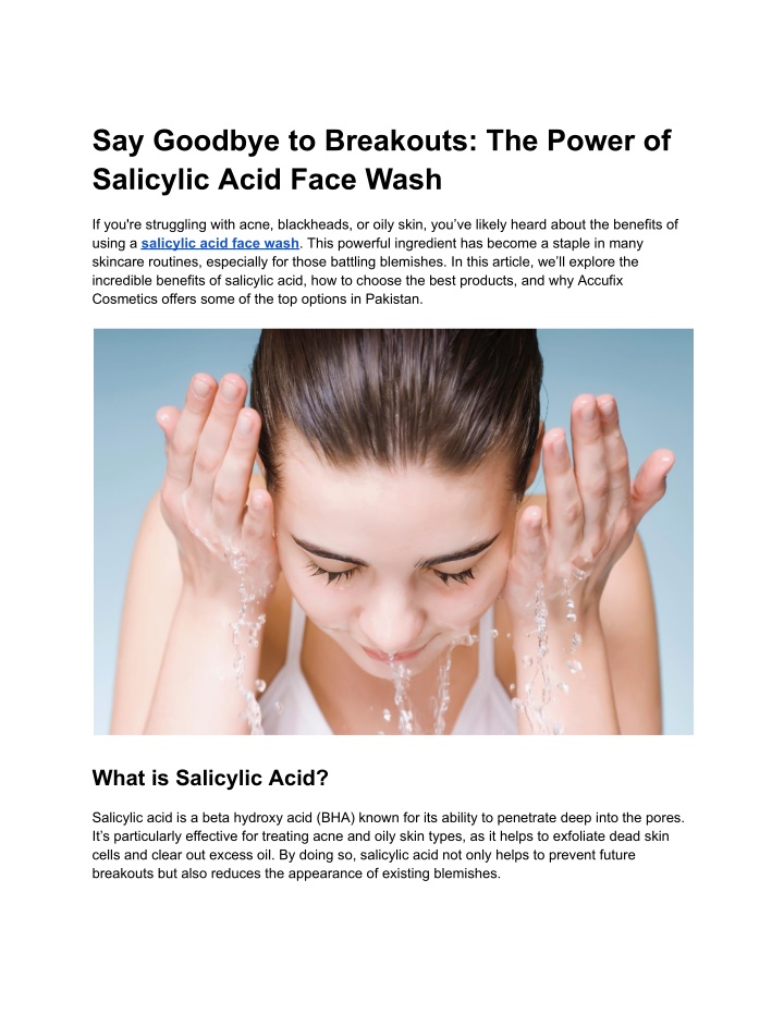 say goodbye to breakouts the power of salicylic