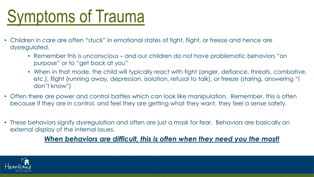 symptoms of trauma