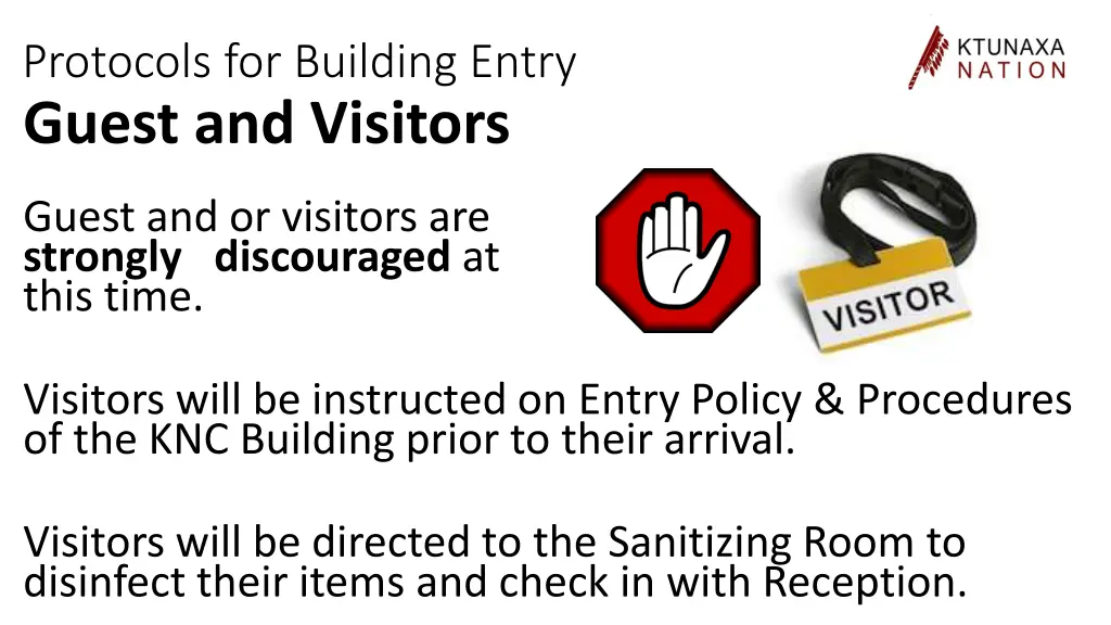 protocols for building entry guest and visitors