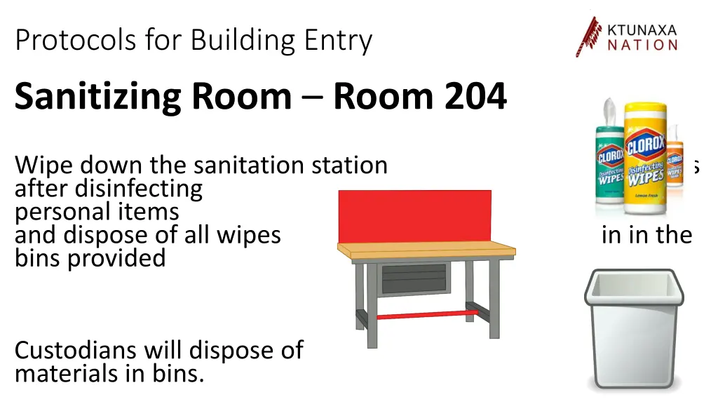 protocols for building entry sanitizing room room 1