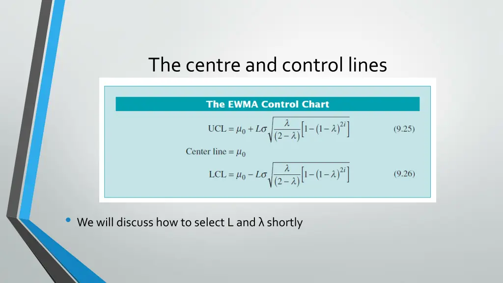 the centreand control lines