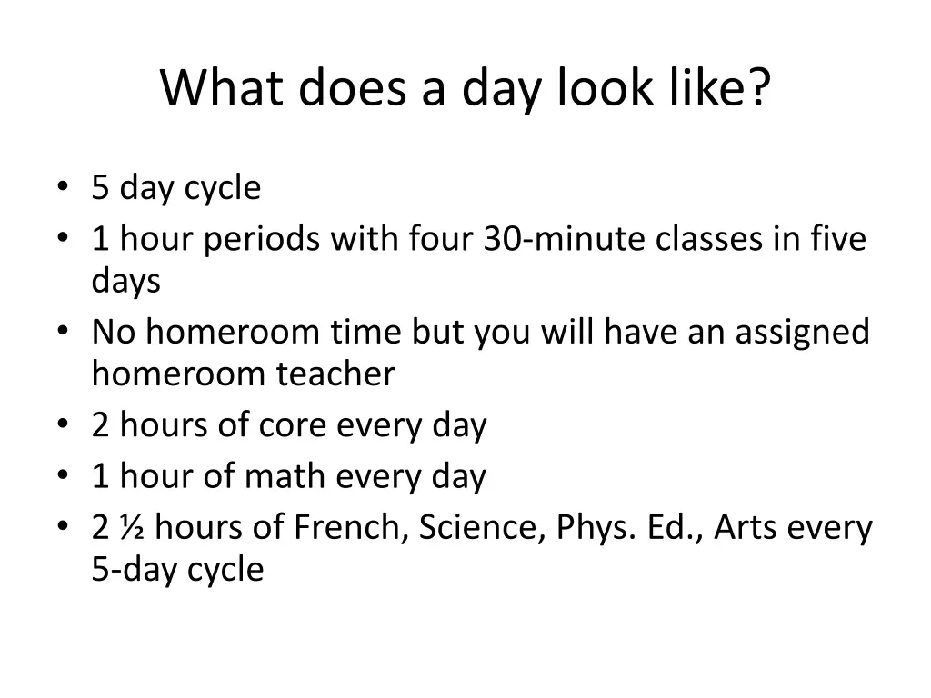 what does a day look like