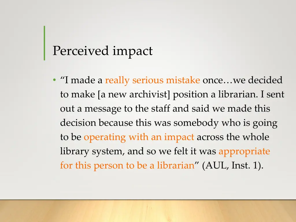 perceived impact