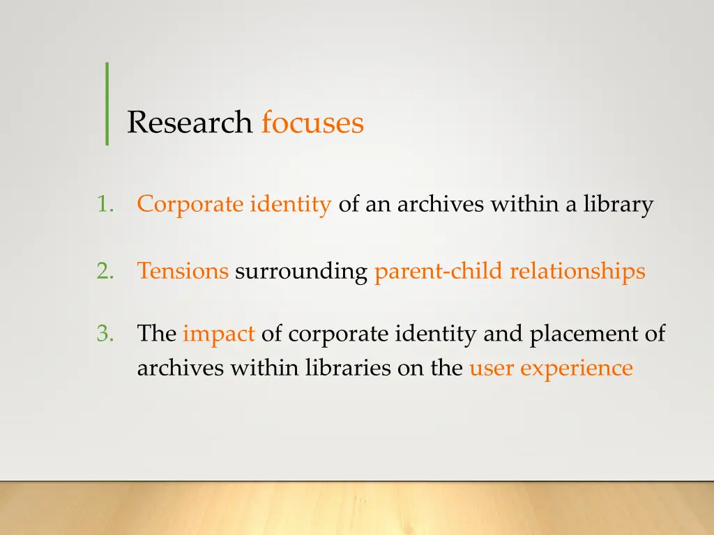 research focuses