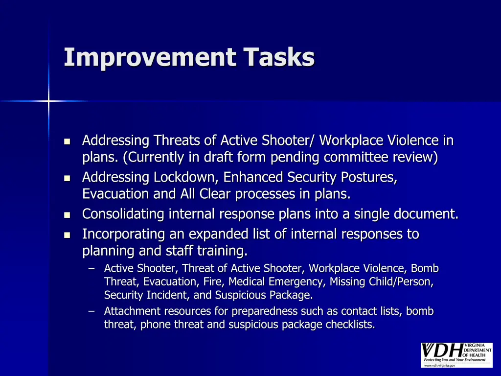 improvement tasks