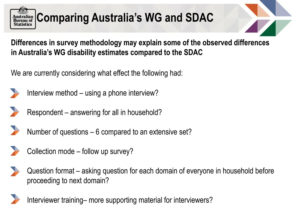 comparing australia s wg and sdac