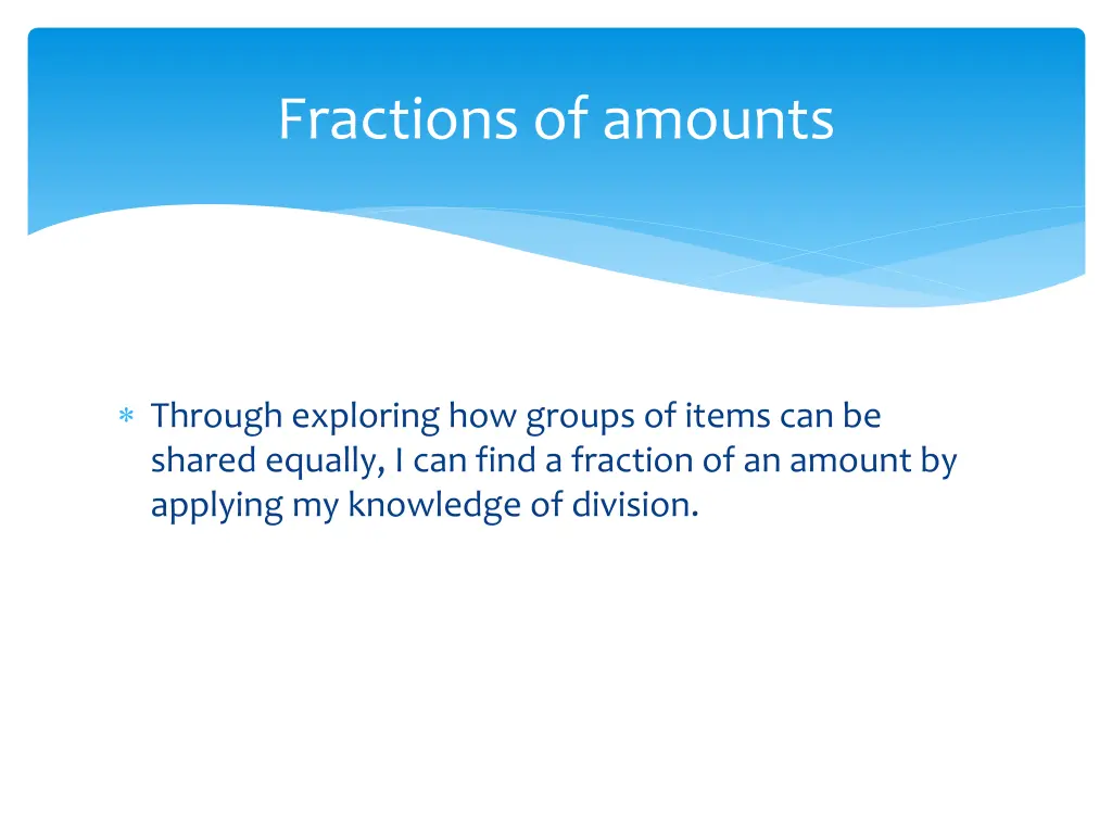 fractions of amounts