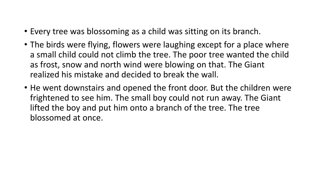 every tree was blossoming as a child was sitting