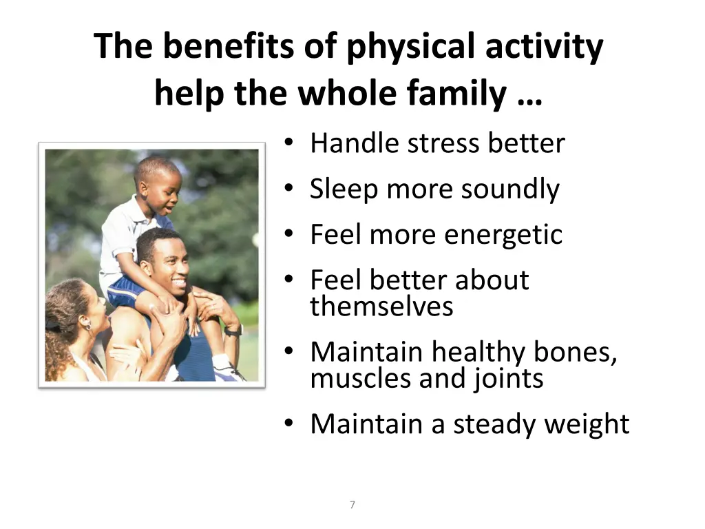 the benefits of physical activity help the whole