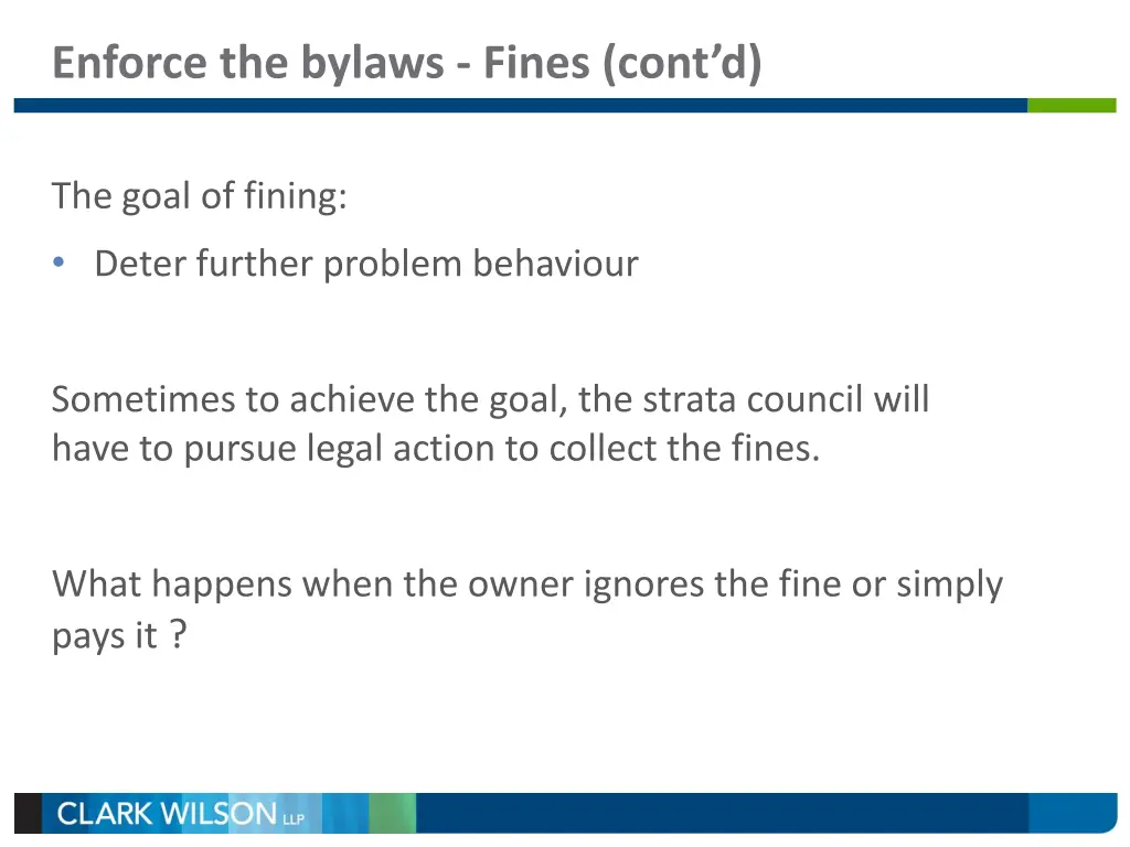 enforce the bylaws fines cont d 3