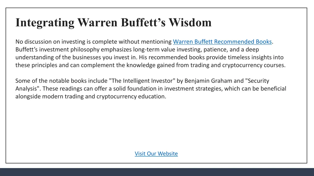 integrating warren buffett s wisdom