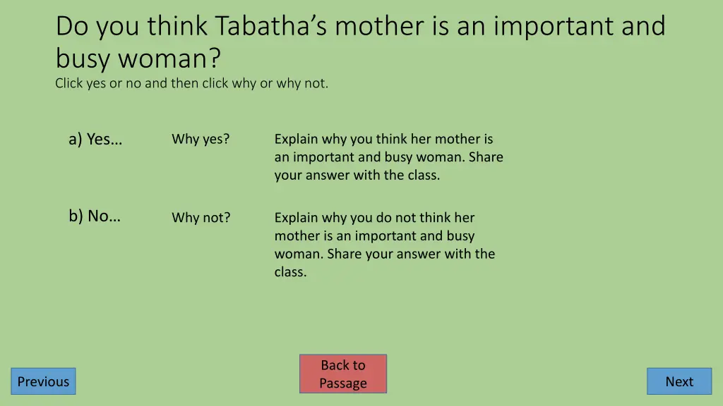 do you think tabatha s mother is an important