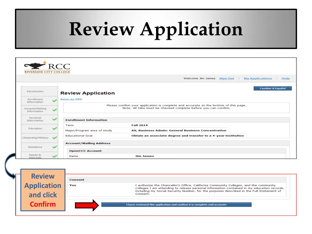 review application