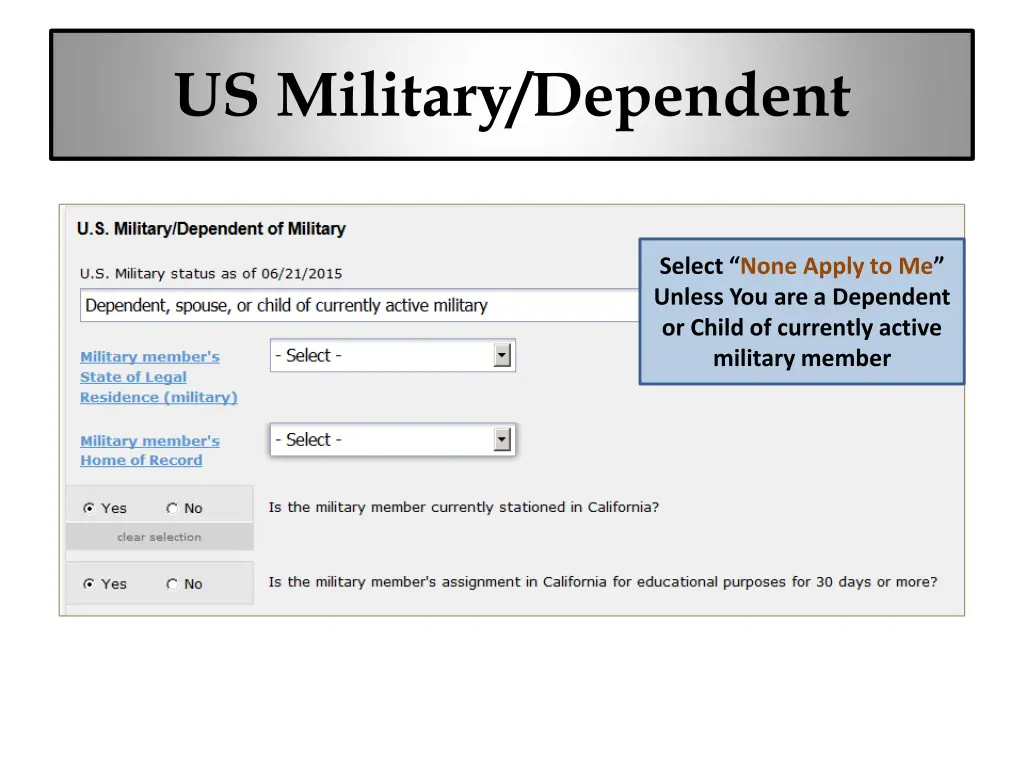 us military dependent