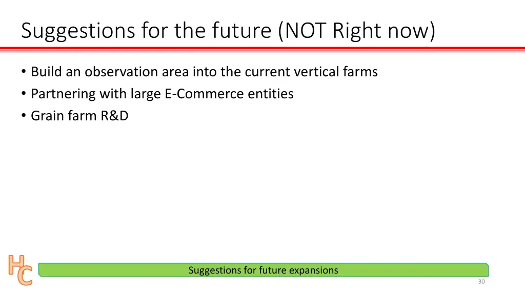 suggestions for the future not right now