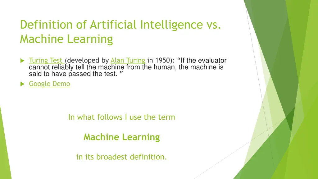 definition of artificial intelligence vs machine