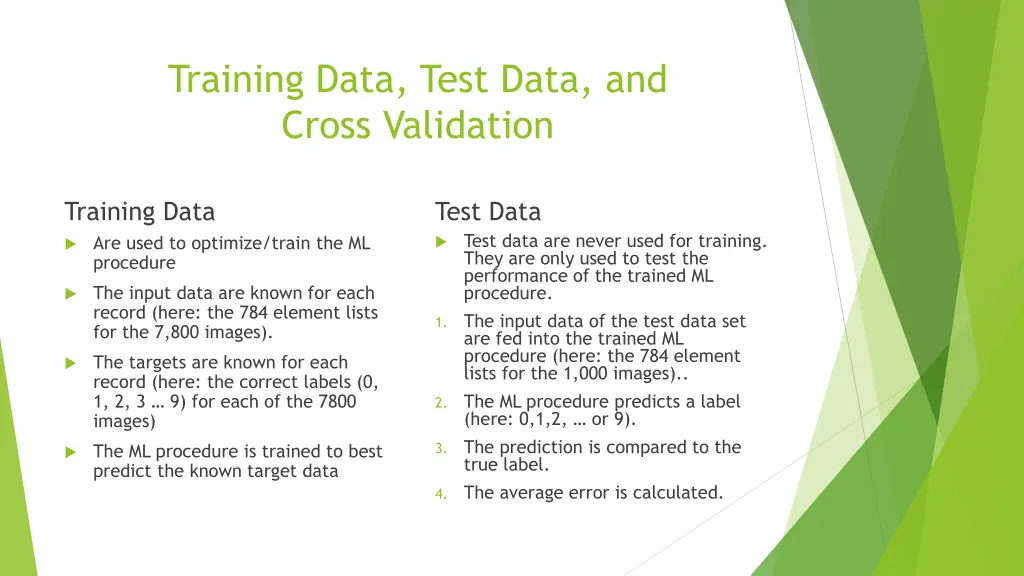 training data test data and cross validation