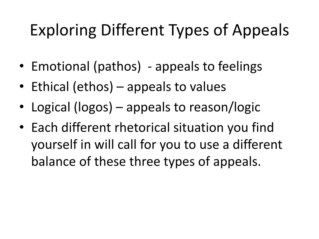 exploring different types of appeals