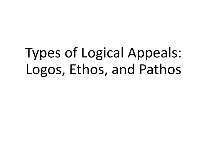 types of logical appeals logos ethos and pathos