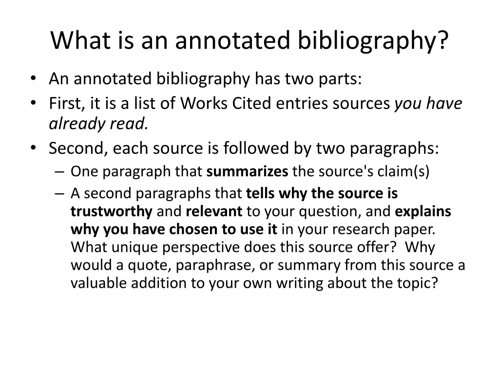 what is an annotated bibliography