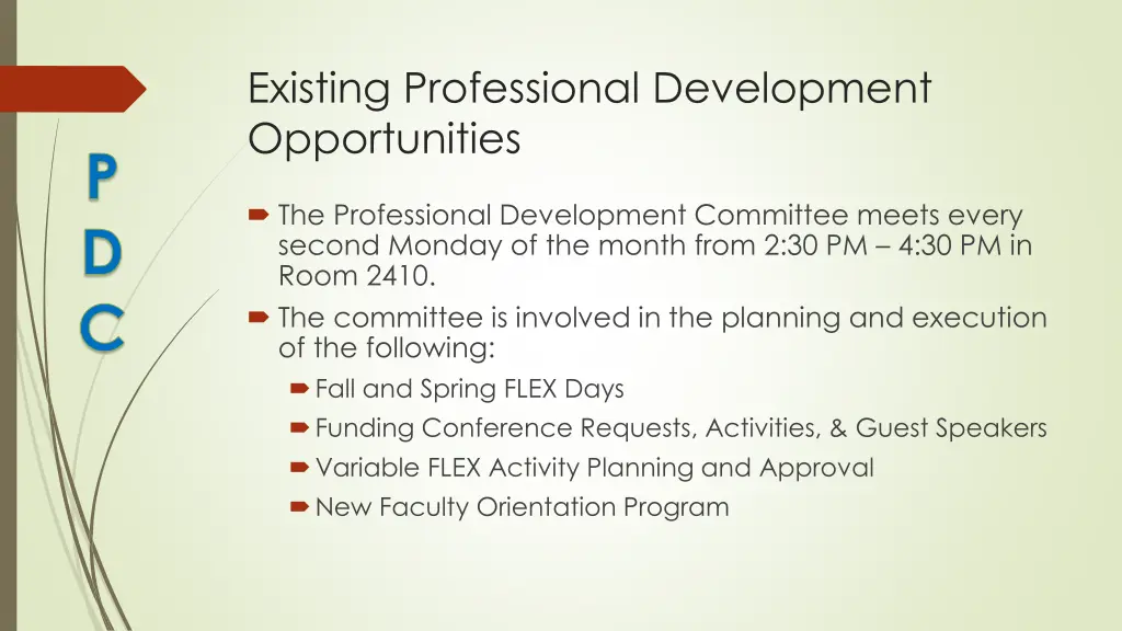 existing professional development opportunities