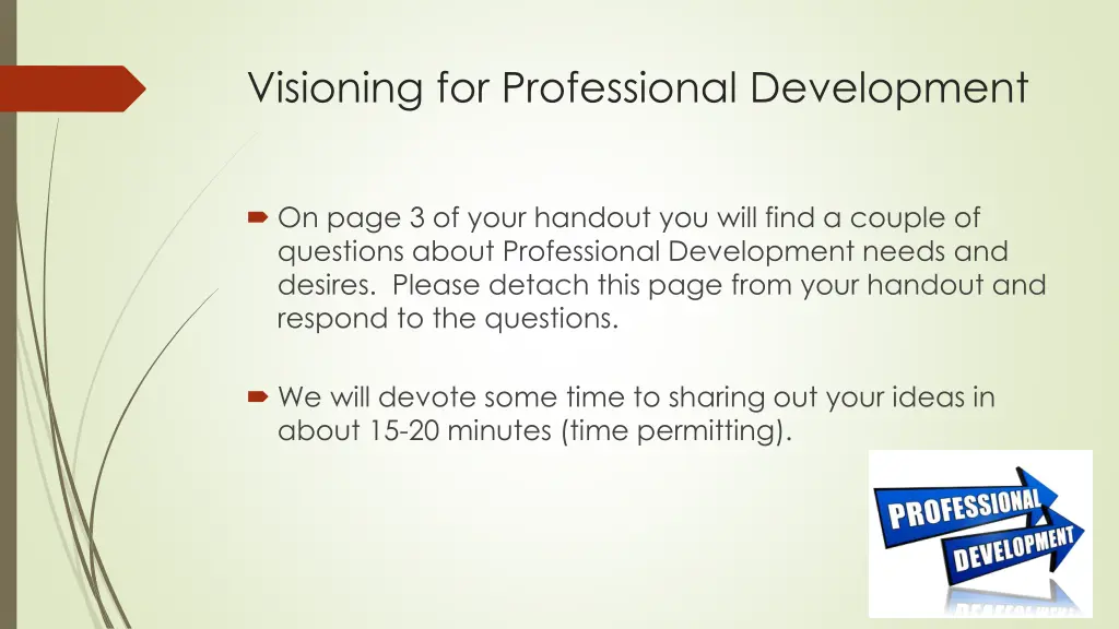 visioning for professional development 1